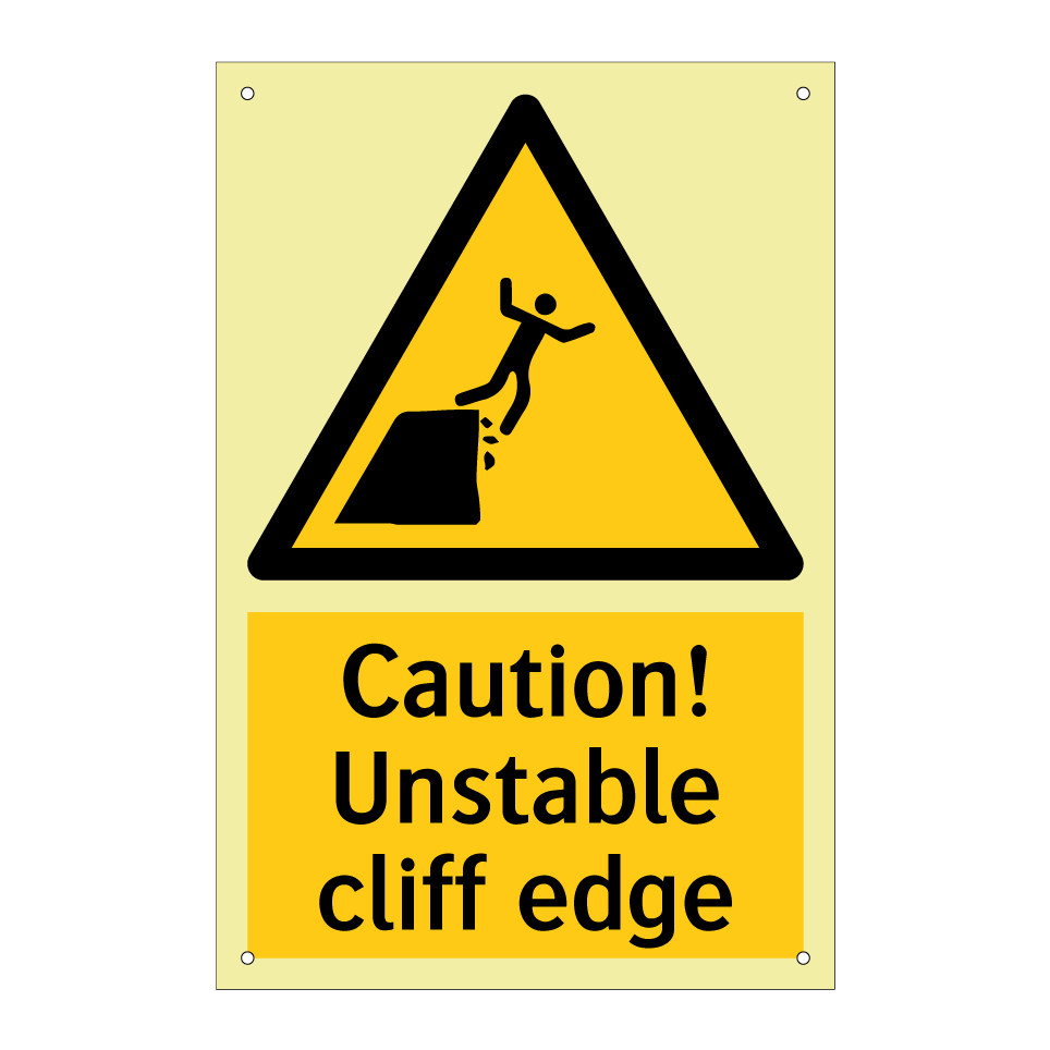Caution! Unstable cliff edge