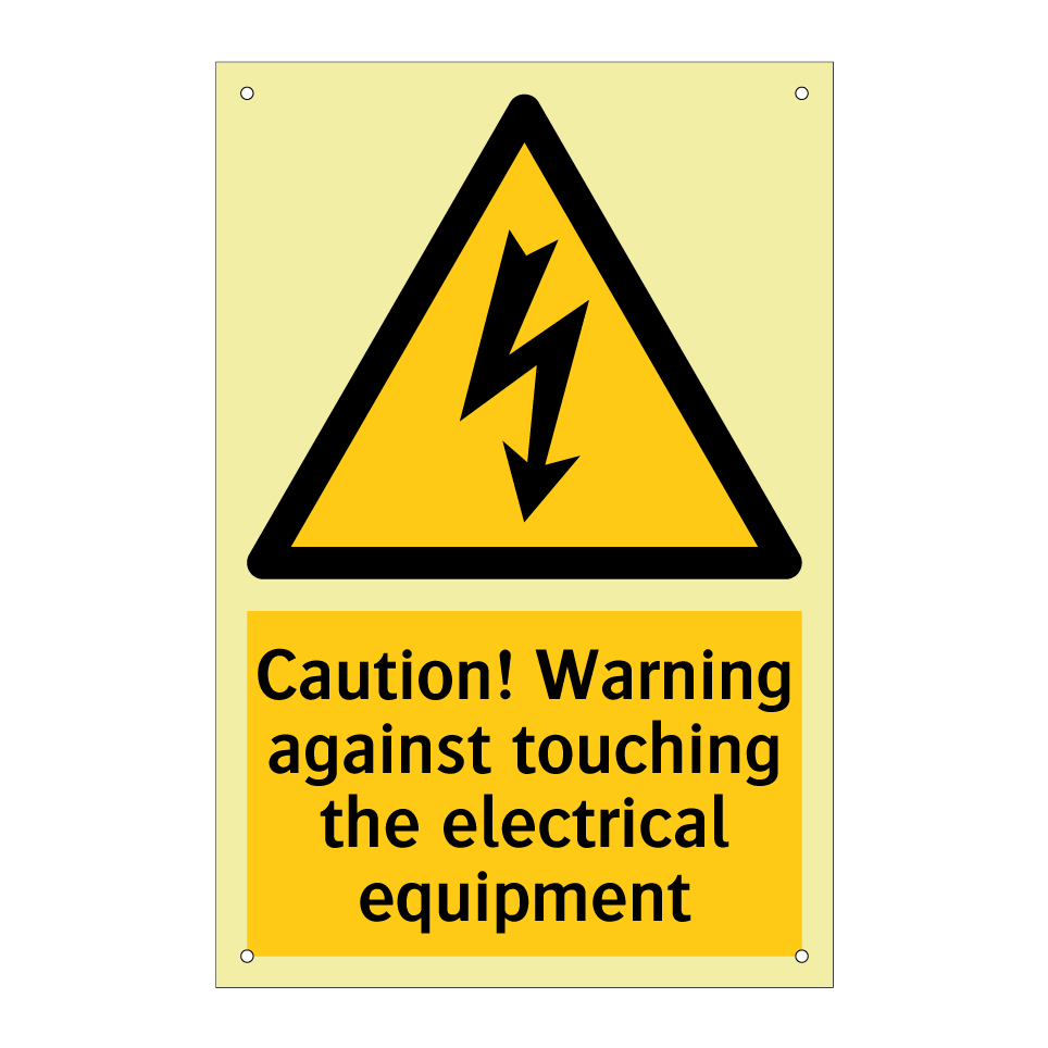 Caution! Warning against touching the electrical equipment