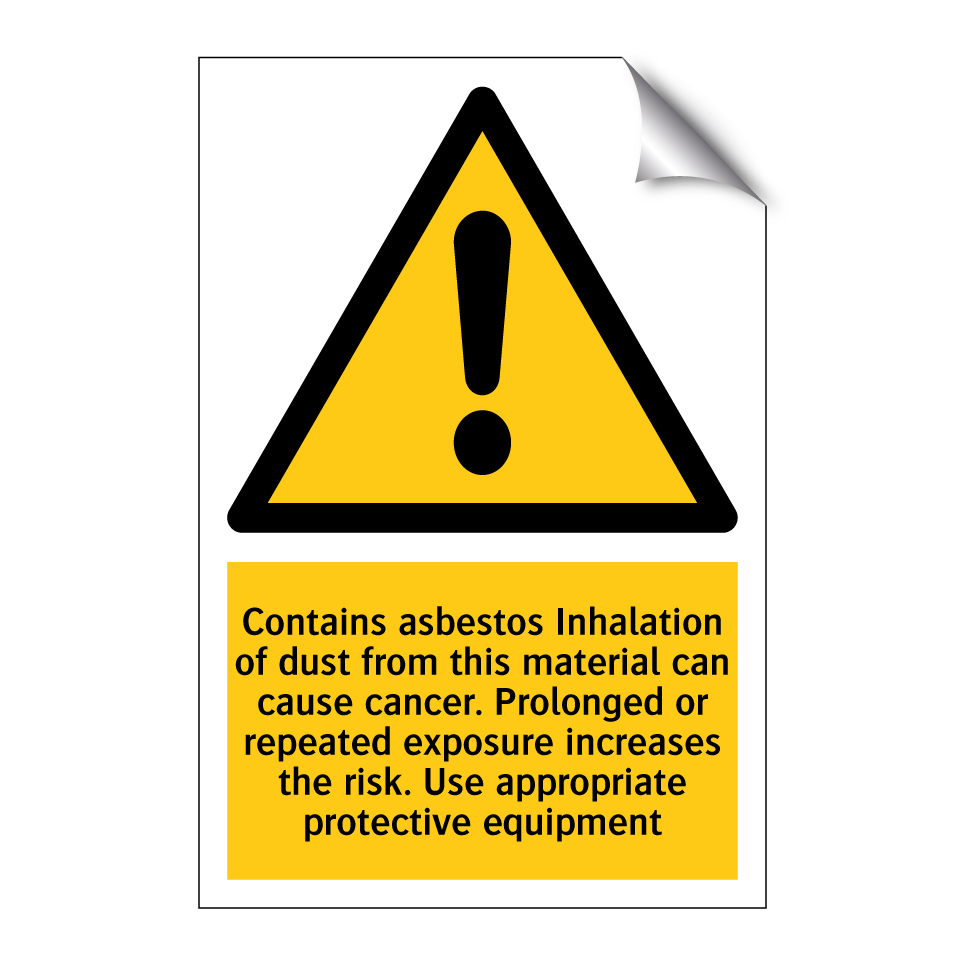 Contains asbestos Inhalation of dust from this material can cause cancer. Prolonged or repeated exposure increases the risk. Use appropriate protective equipment