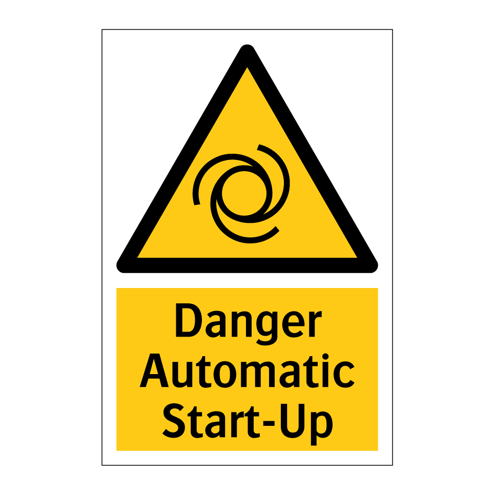 Danger Automatic Start-Up