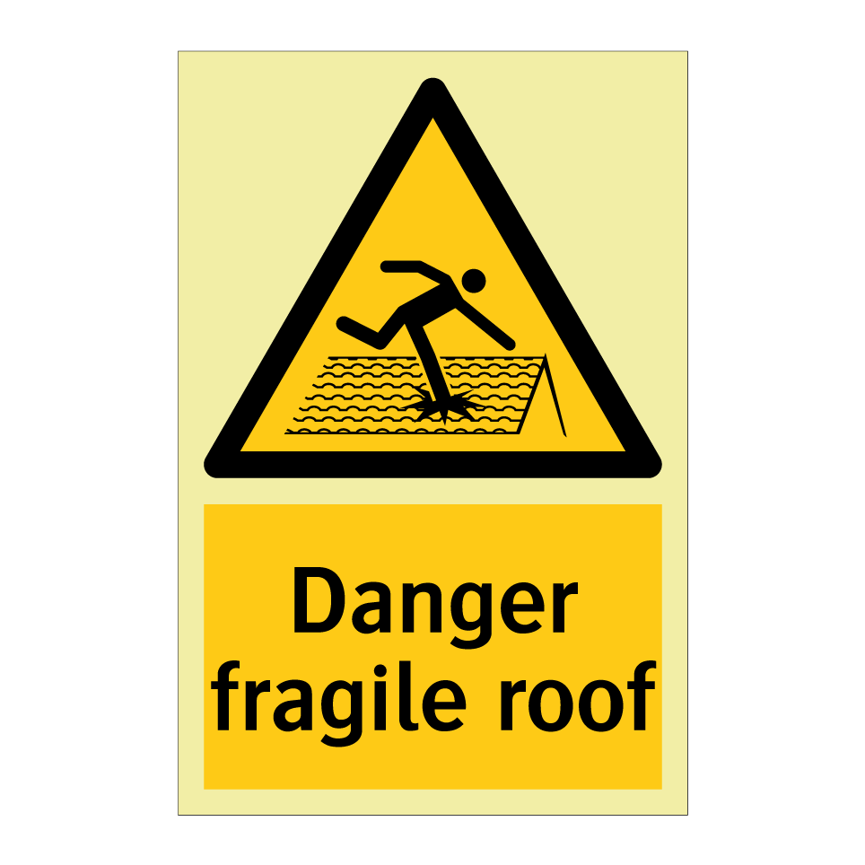 Danger fragile roof