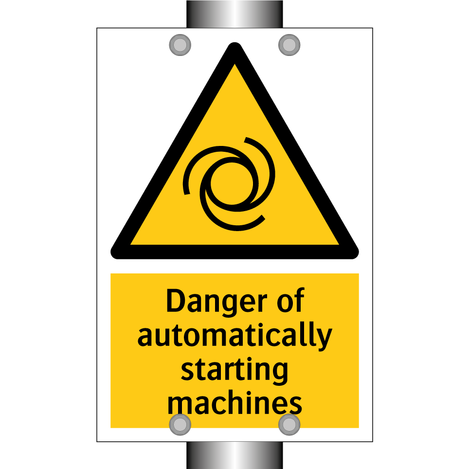 Danger of automatically starting machines