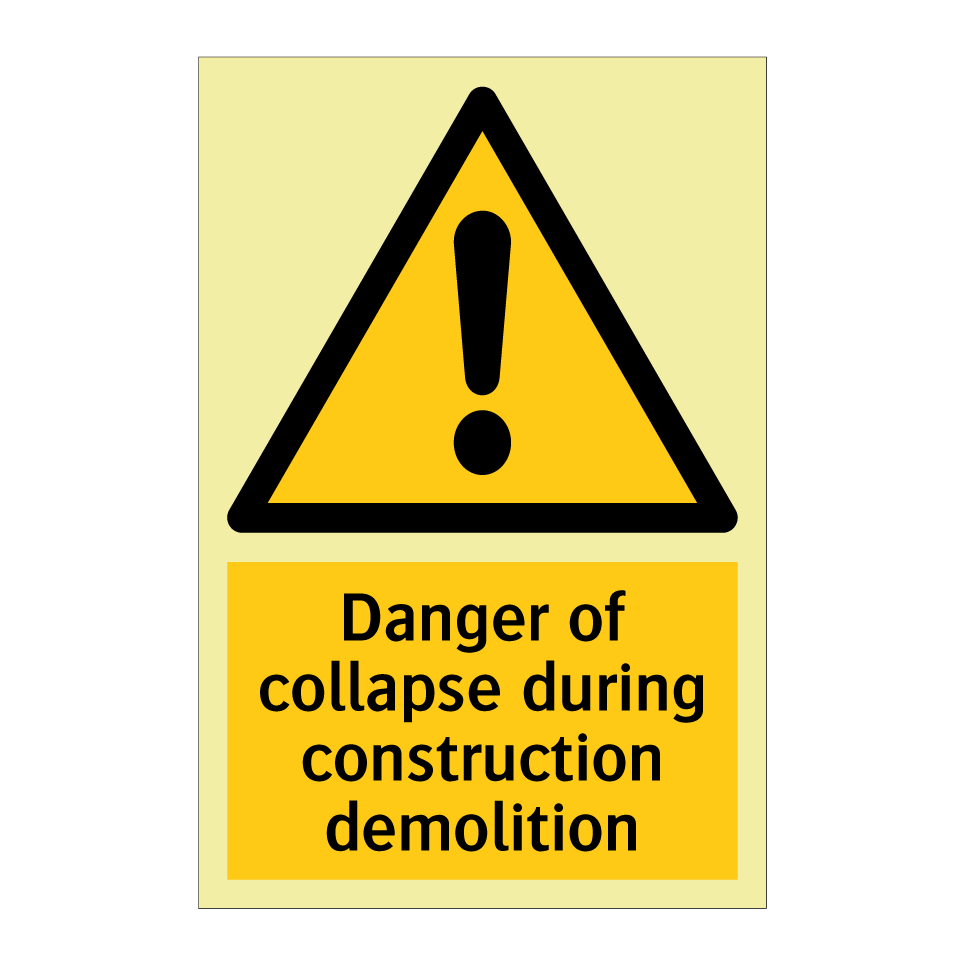 Danger of collapse during construction demolition