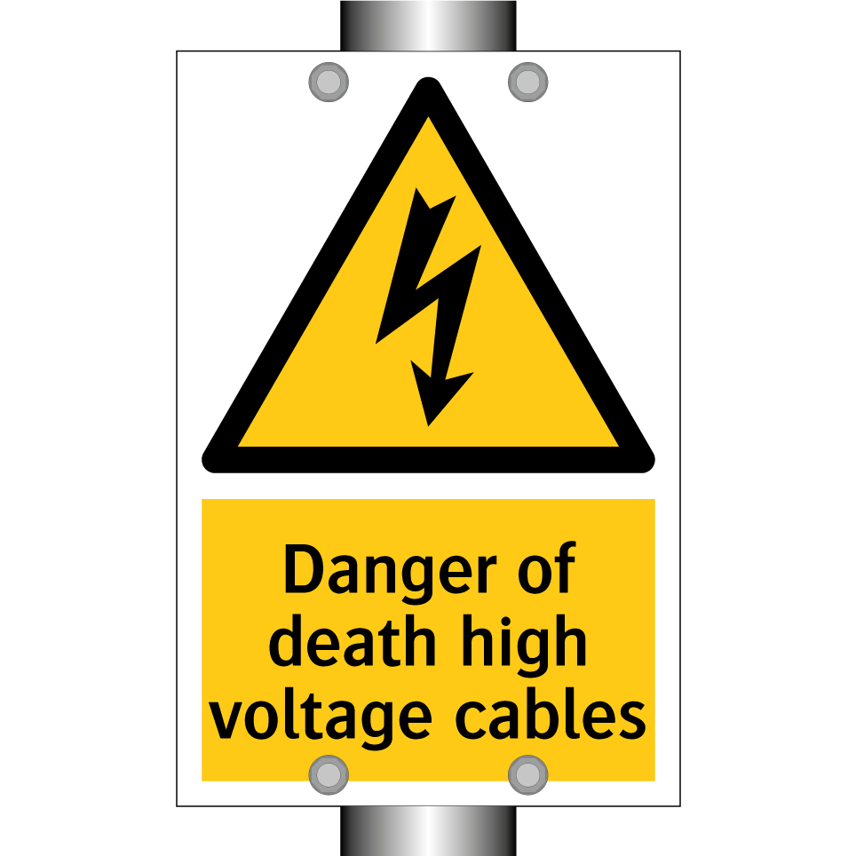 Danger of death high voltage cables