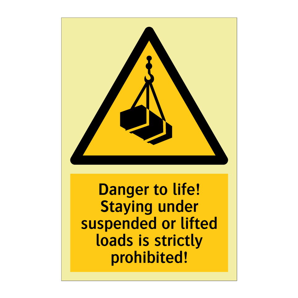 Danger to life! Staying under suspended or lifted loads is strictly prohibited!