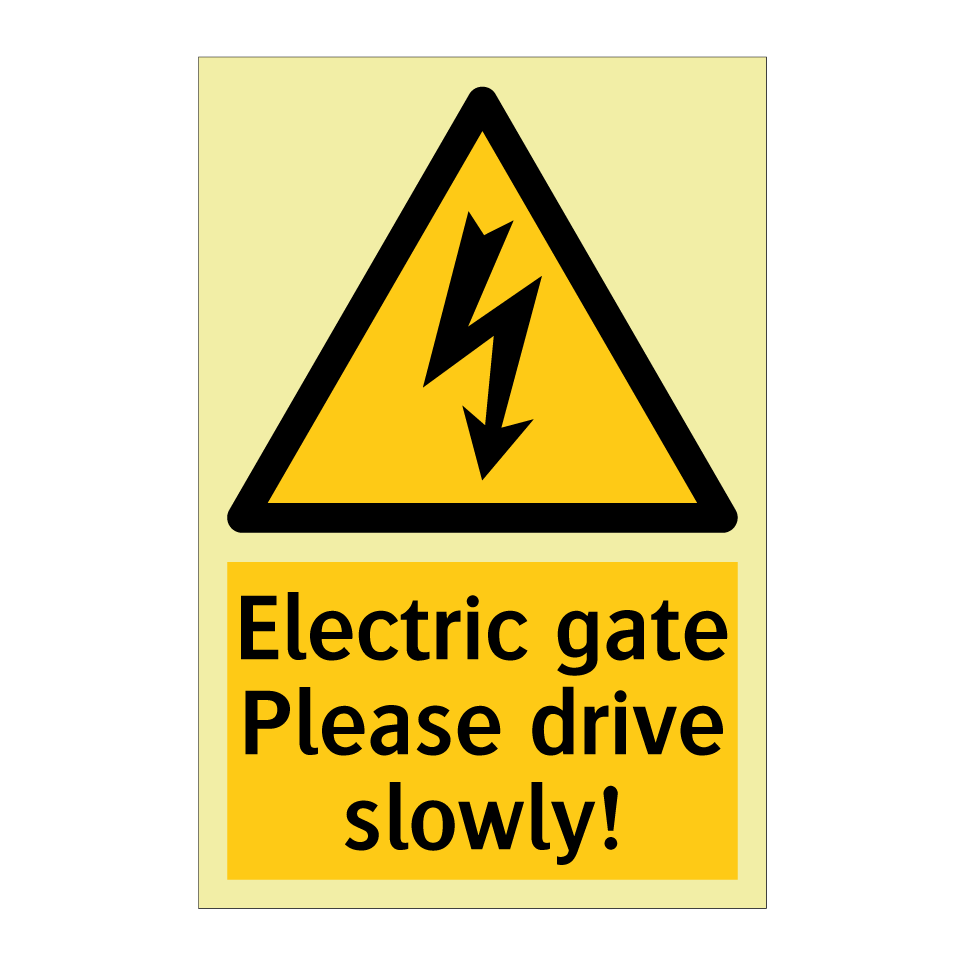 Electric gate Please drive slowly!