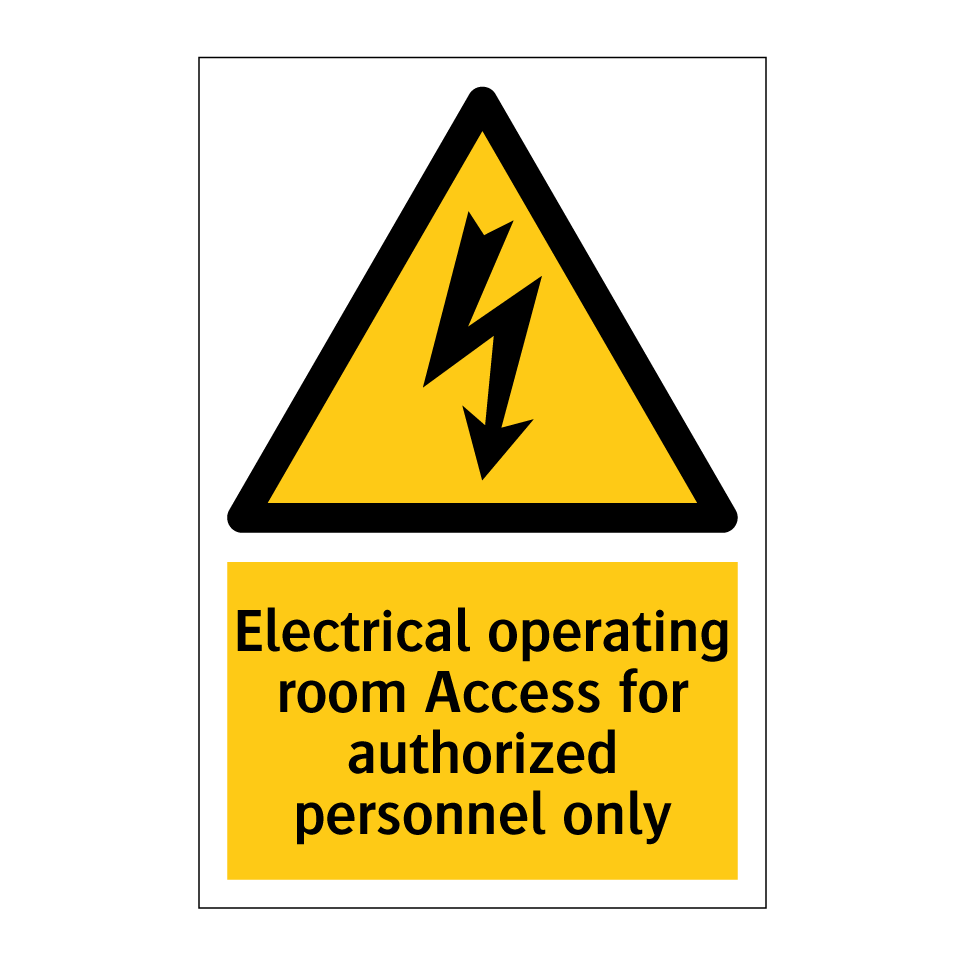 Electrical operating room Access for authorized personnel only