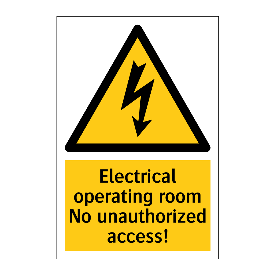 Electrical operating room No unauthorized access!