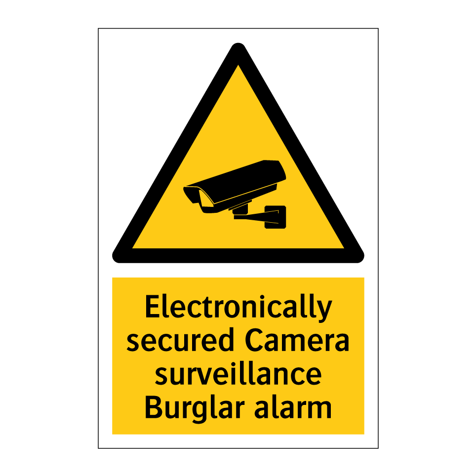 Electronically secured Camera surveillance Burglar alarm