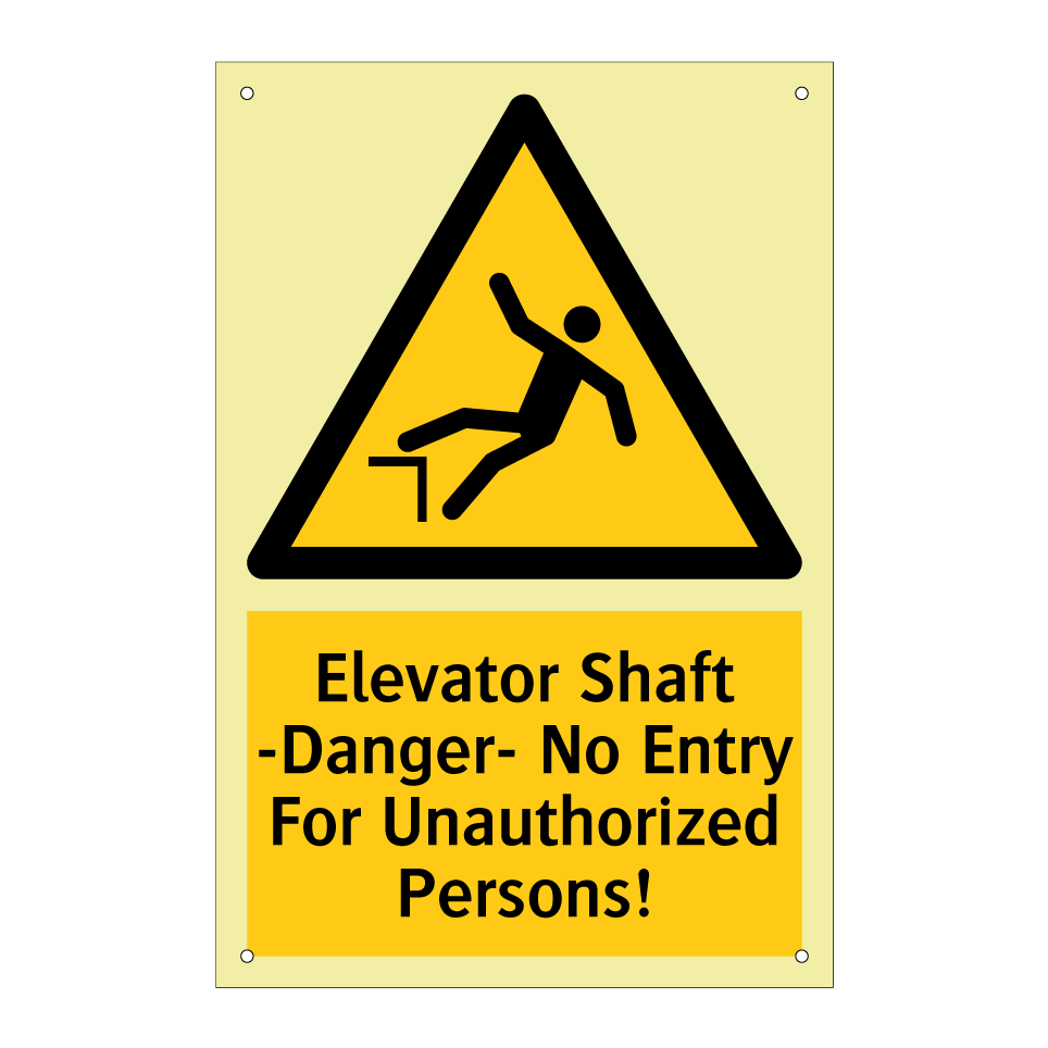 Elevator Shaft -Danger- No Entry For Unauthorized Persons!
