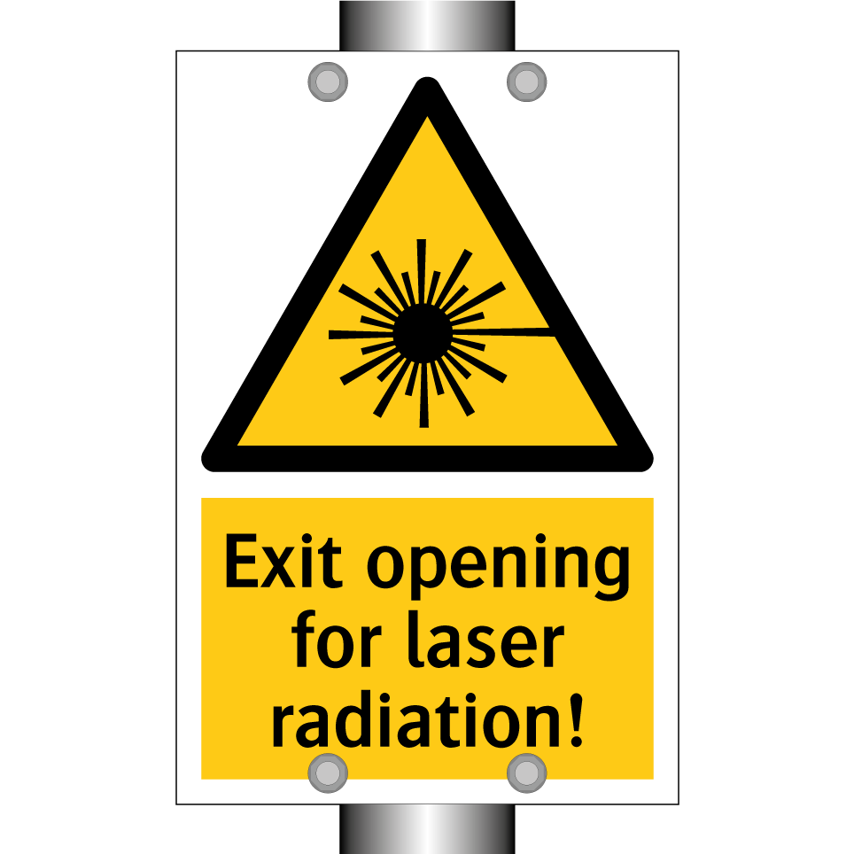 Exit opening for laser radiation!