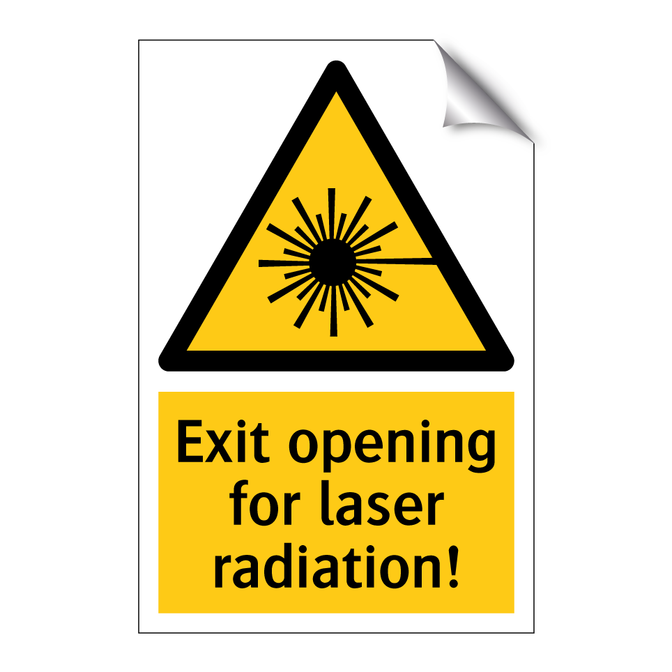 Exit opening for laser radiation!