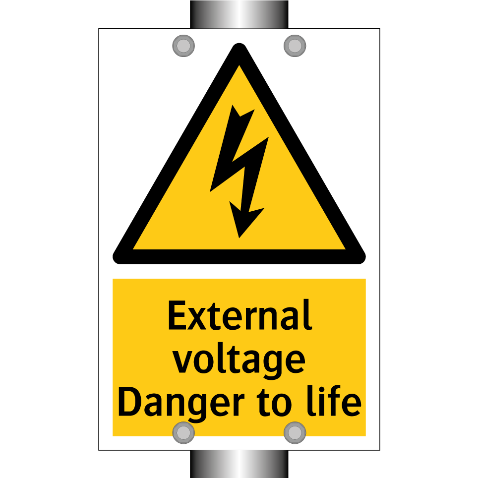External voltage Danger to life