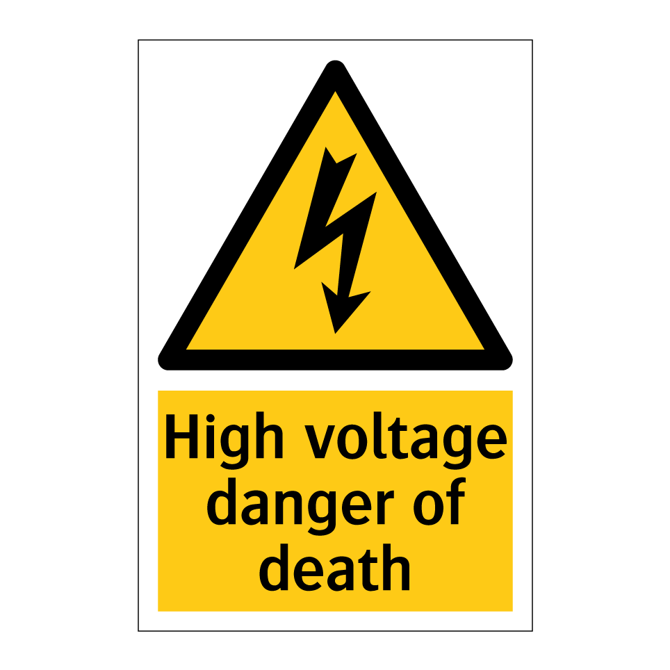 High voltage danger of death