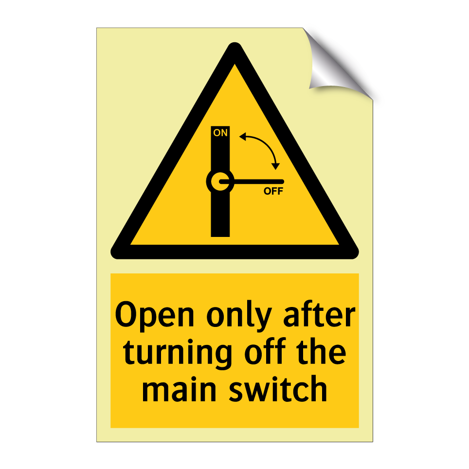 Open only after turning off the main switch