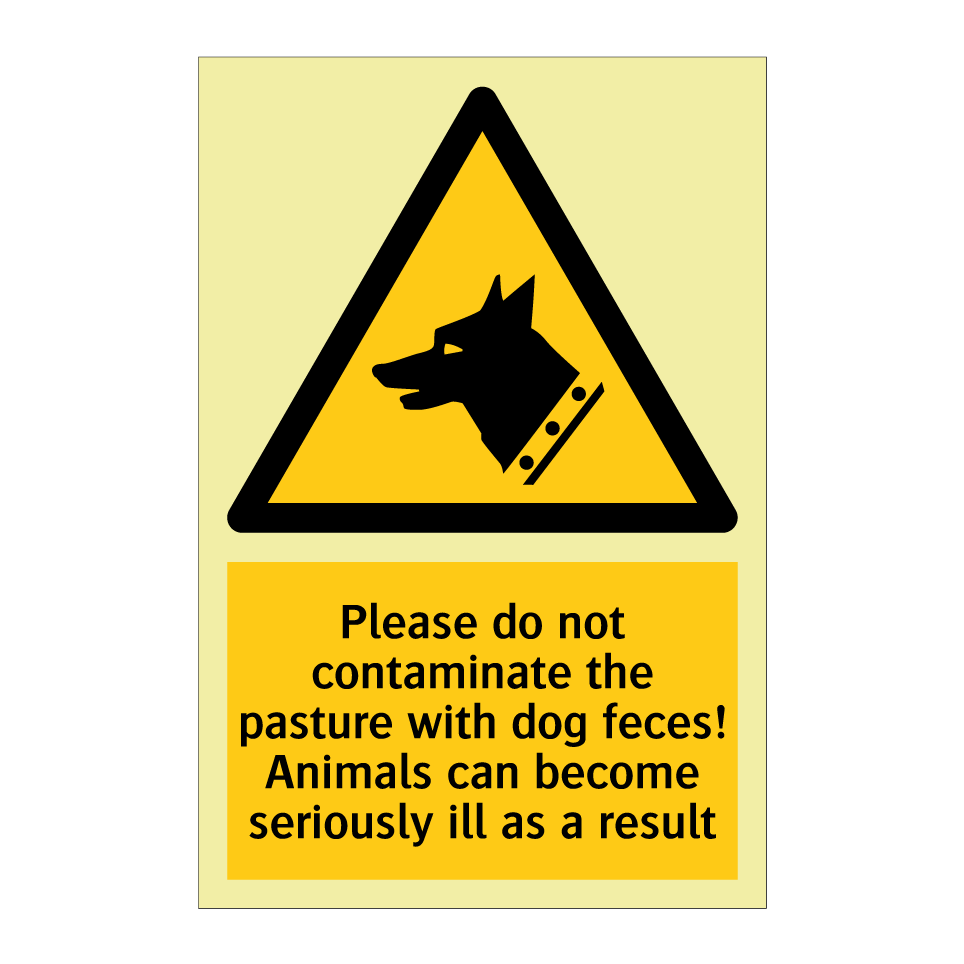 Please do not contaminate the pasture with dog feces! Animals can become seriously ill as a result
