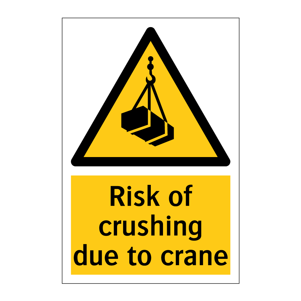 Risk of crushing due to crane