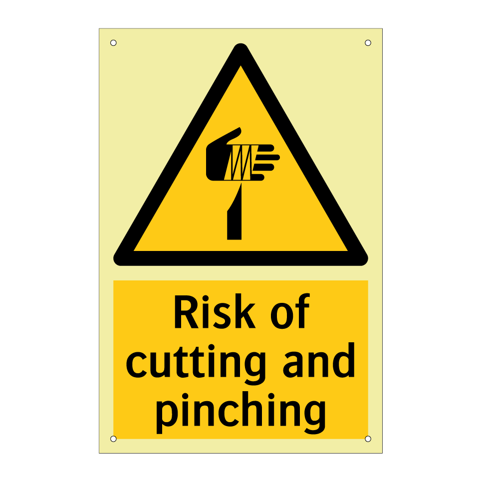 Risk of cutting and pinching