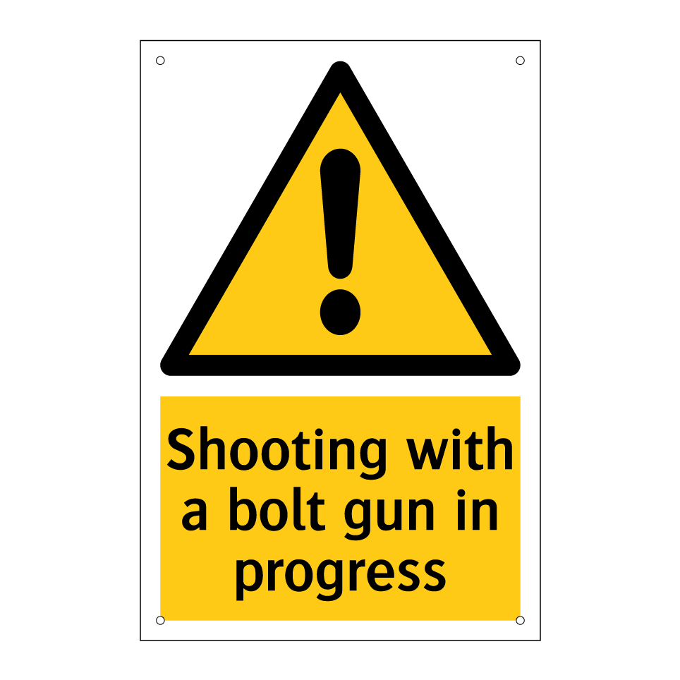 Shooting with a bolt gun in progress