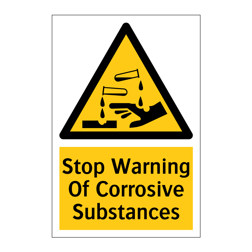 Stop Warning Of Corrosive Substances