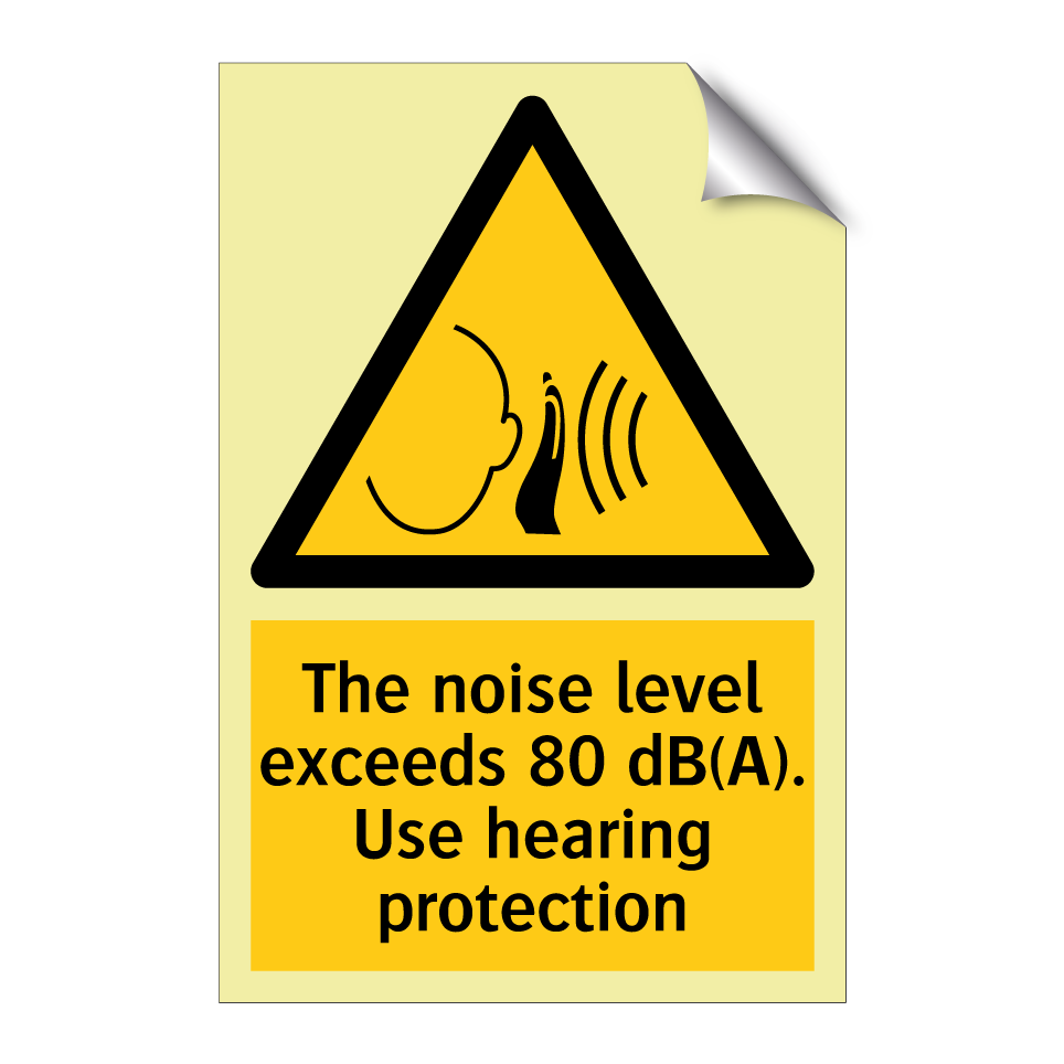 The noise level exceeds 80 dB(A). Use hearing protection