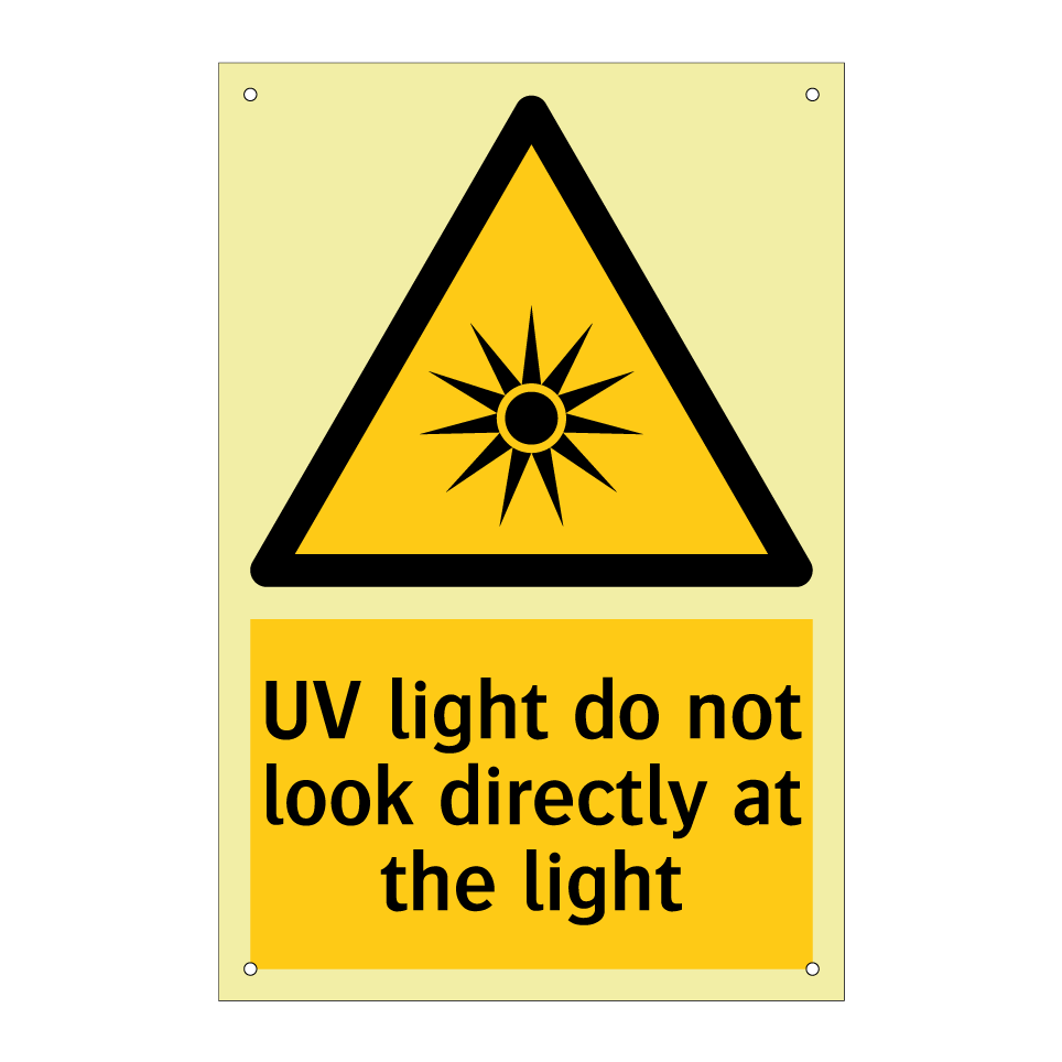 UV light do not look directly at the light