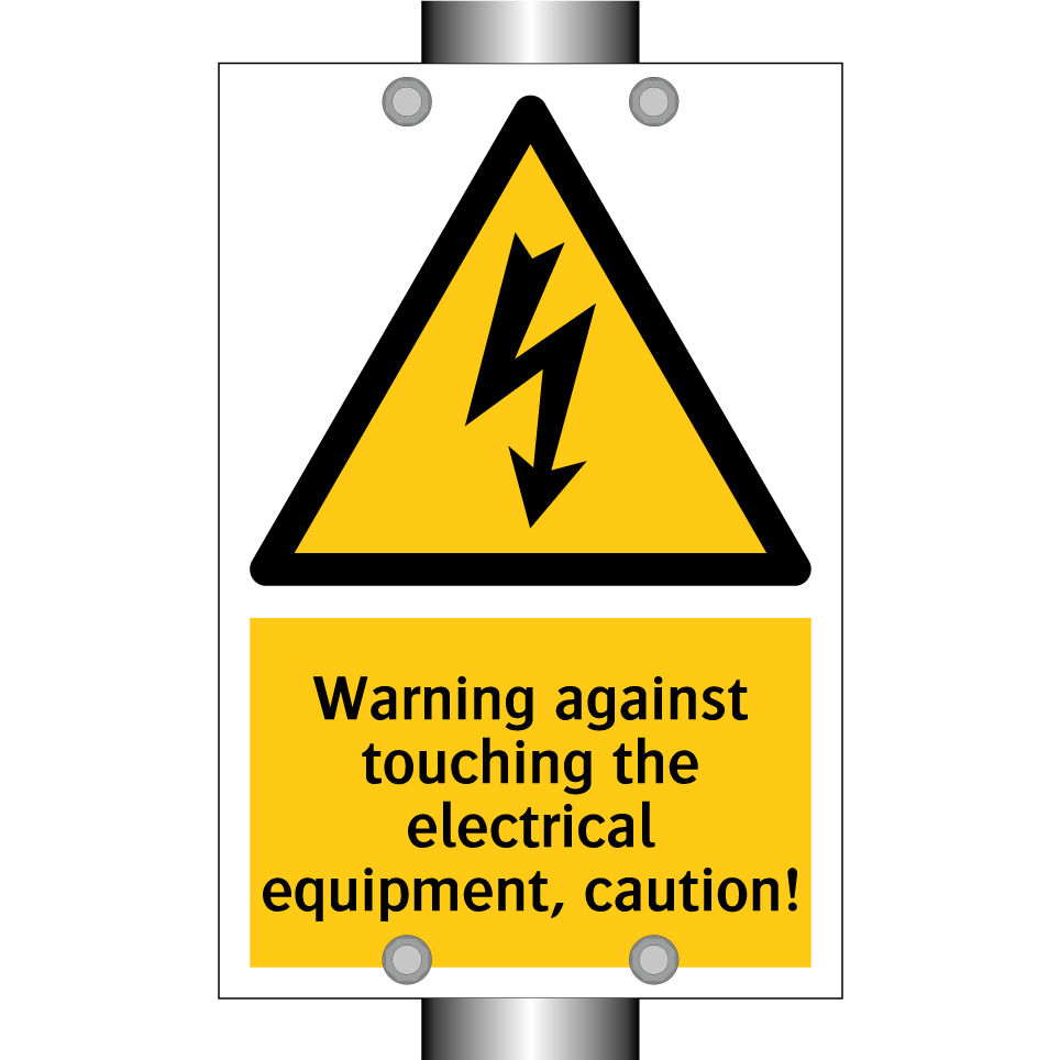 Warning against touching the electrical equipment, caution!