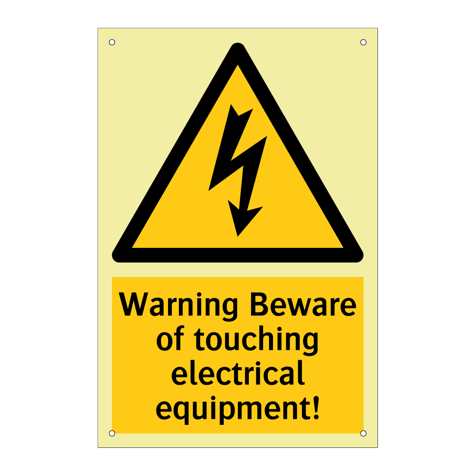 Warning Beware of touching electrical equipment!