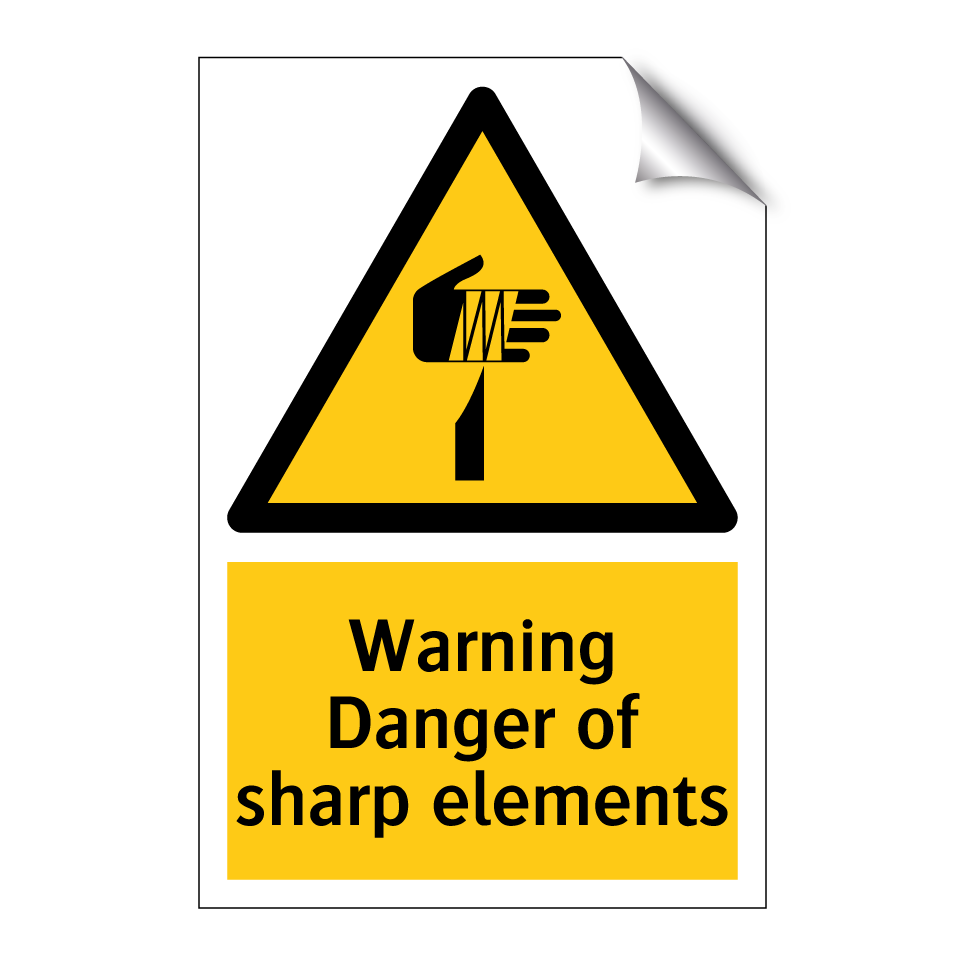 Warning Danger of sharp elements