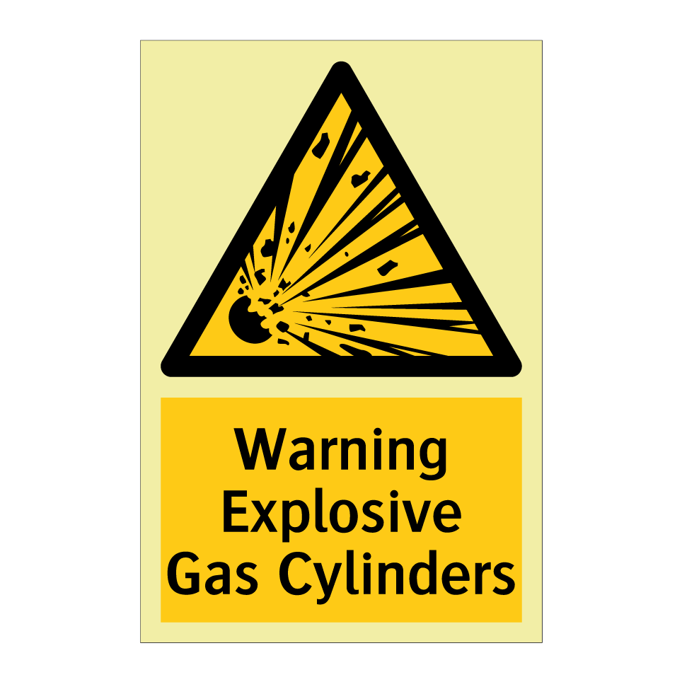 Warning Explosive Gas Cylinders