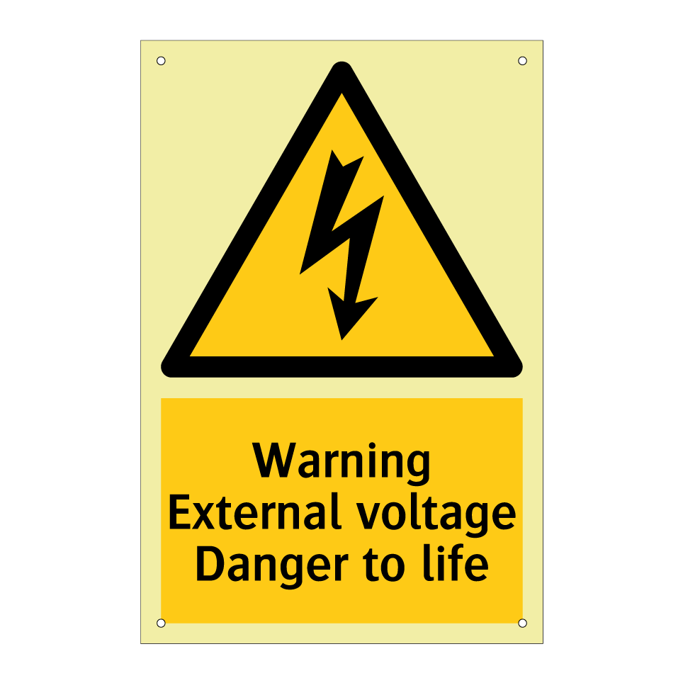 Warning External voltage Danger to life
