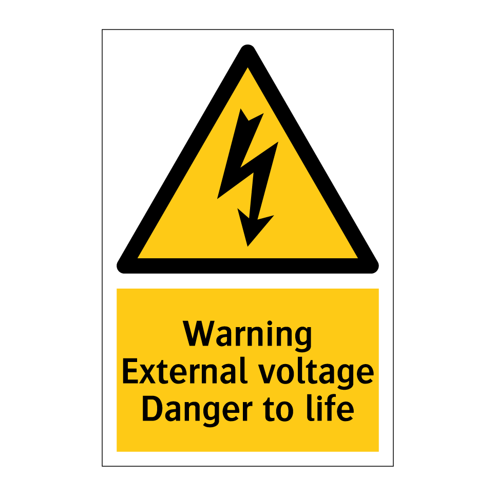 Warning External voltage Danger to life