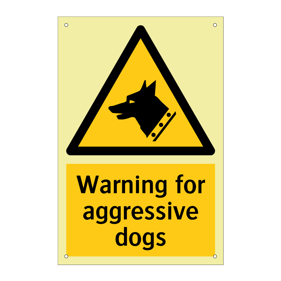 Warning for aggressive dogs