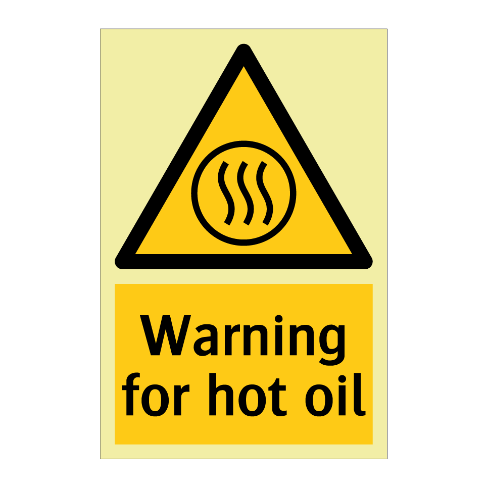 Warning for hot oil