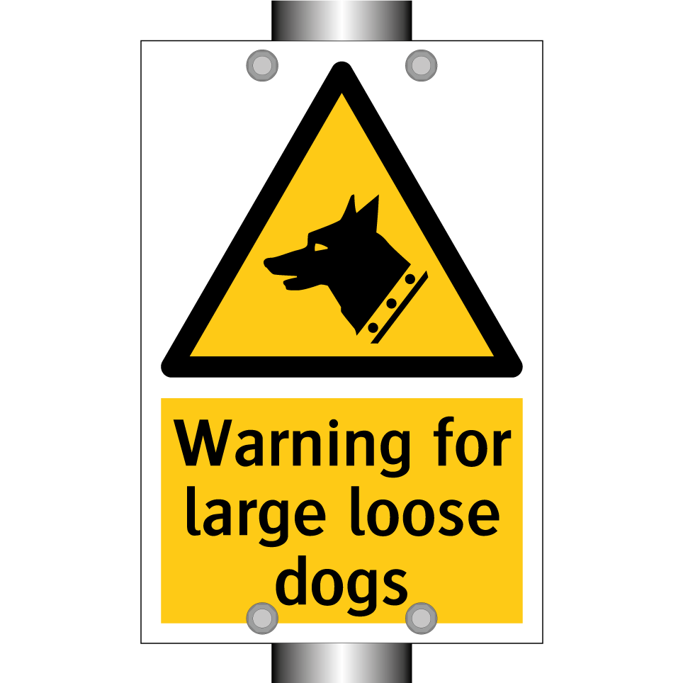 Warning for large loose dogs