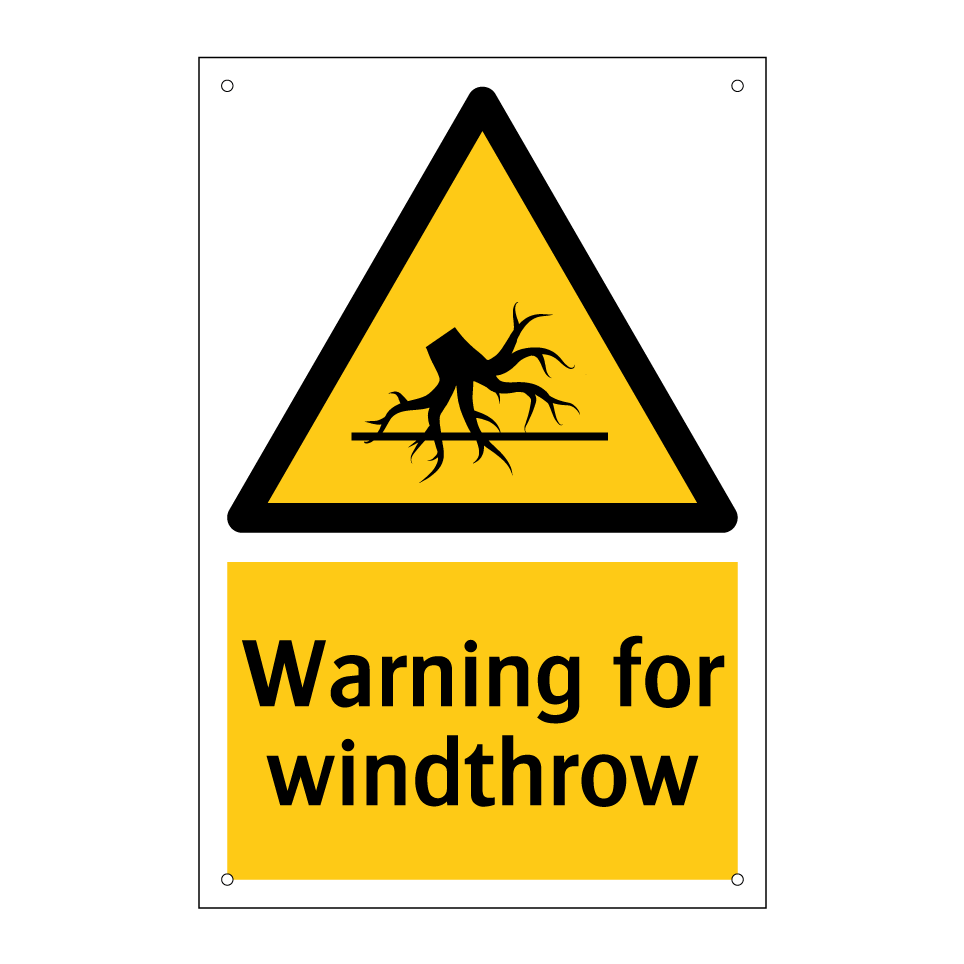Warning for windthrow