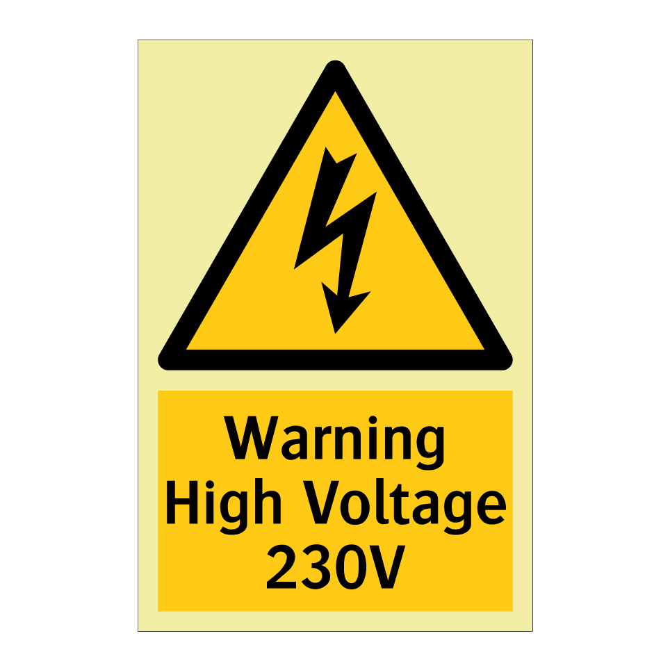 Warning High Voltage 230V