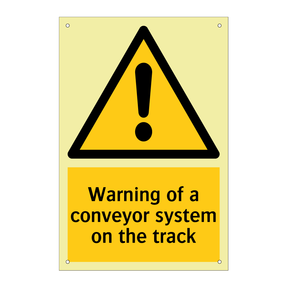 Warning of a conveyor system on the track