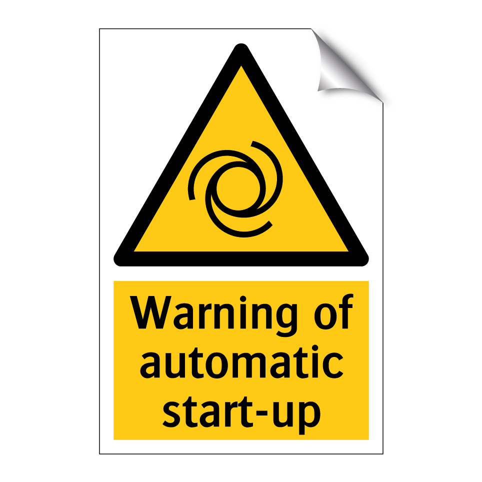 Warning of automatic start-up