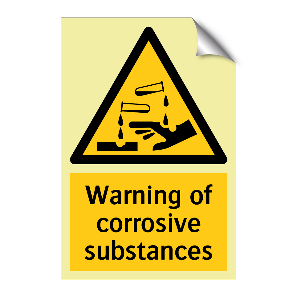 Warning of corrosive substances