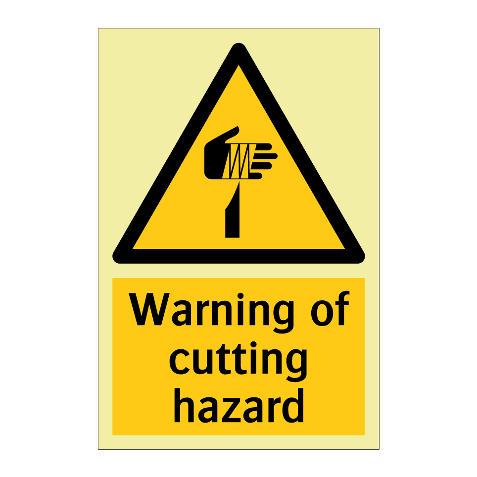 Warning of cutting hazard