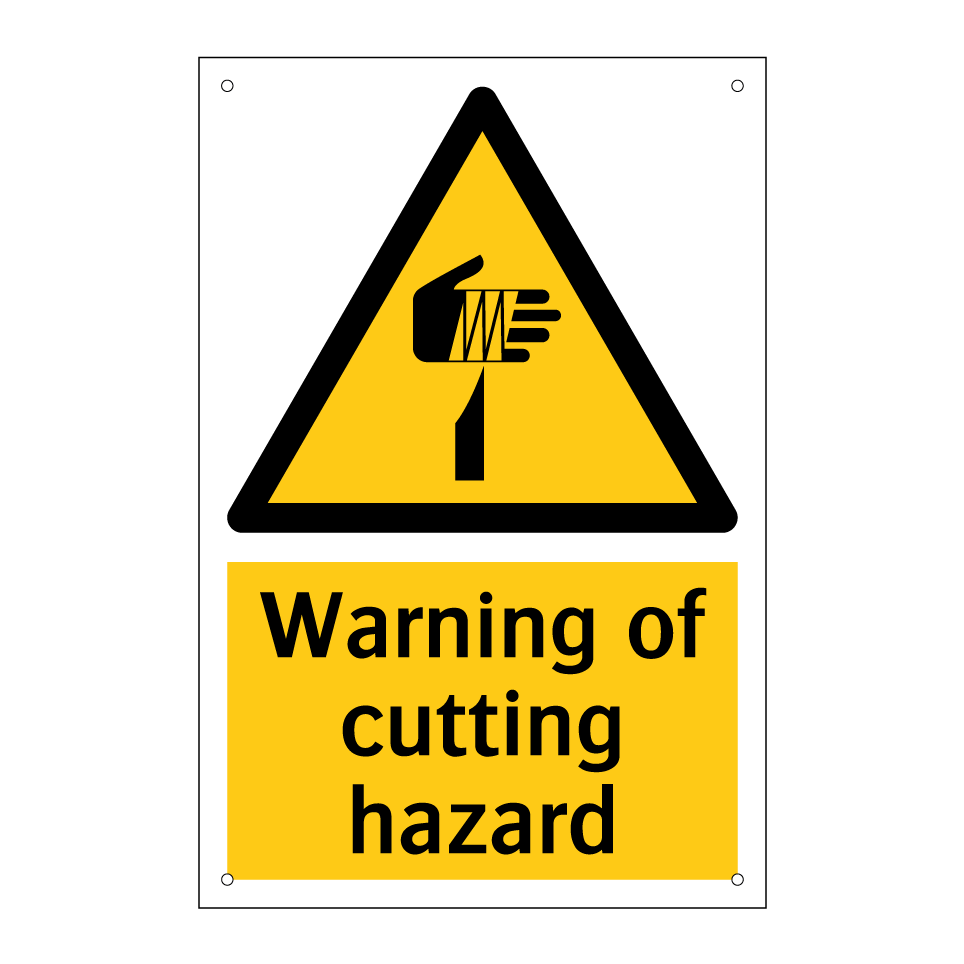 Warning of cutting hazard