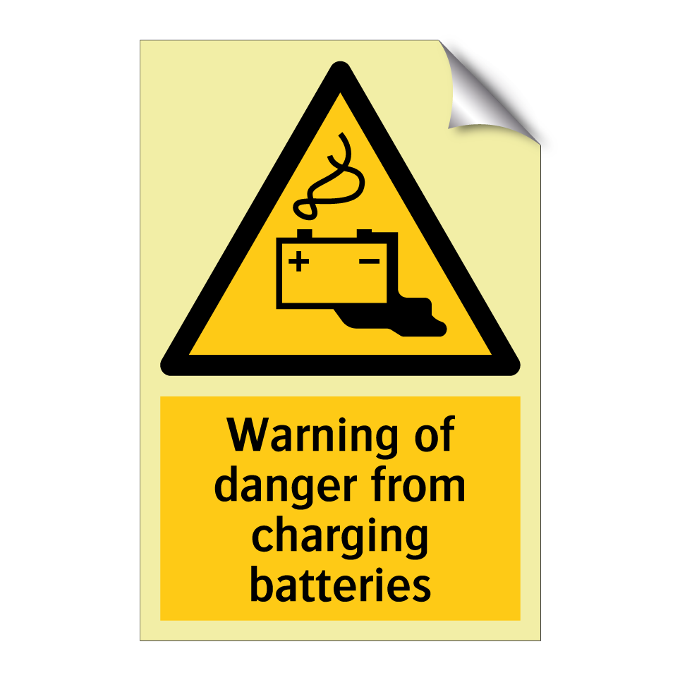 Warning of danger from charging batteries