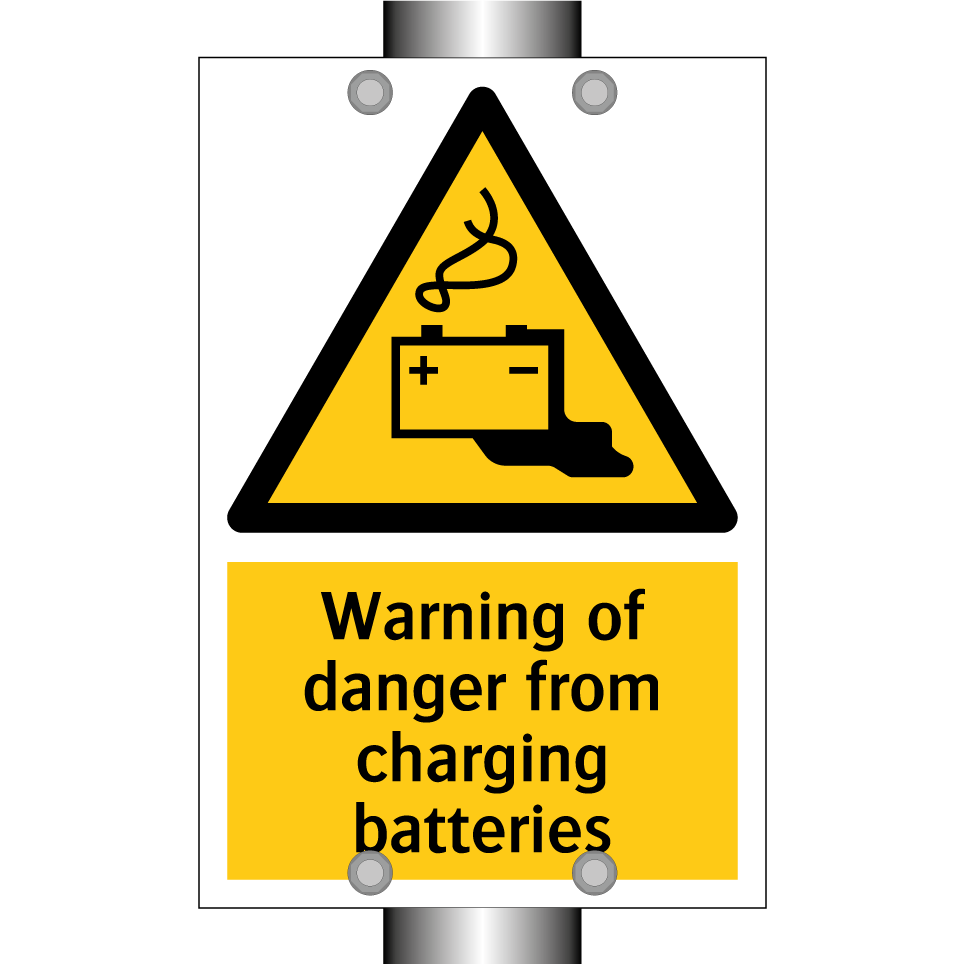 Warning of danger from charging batteries