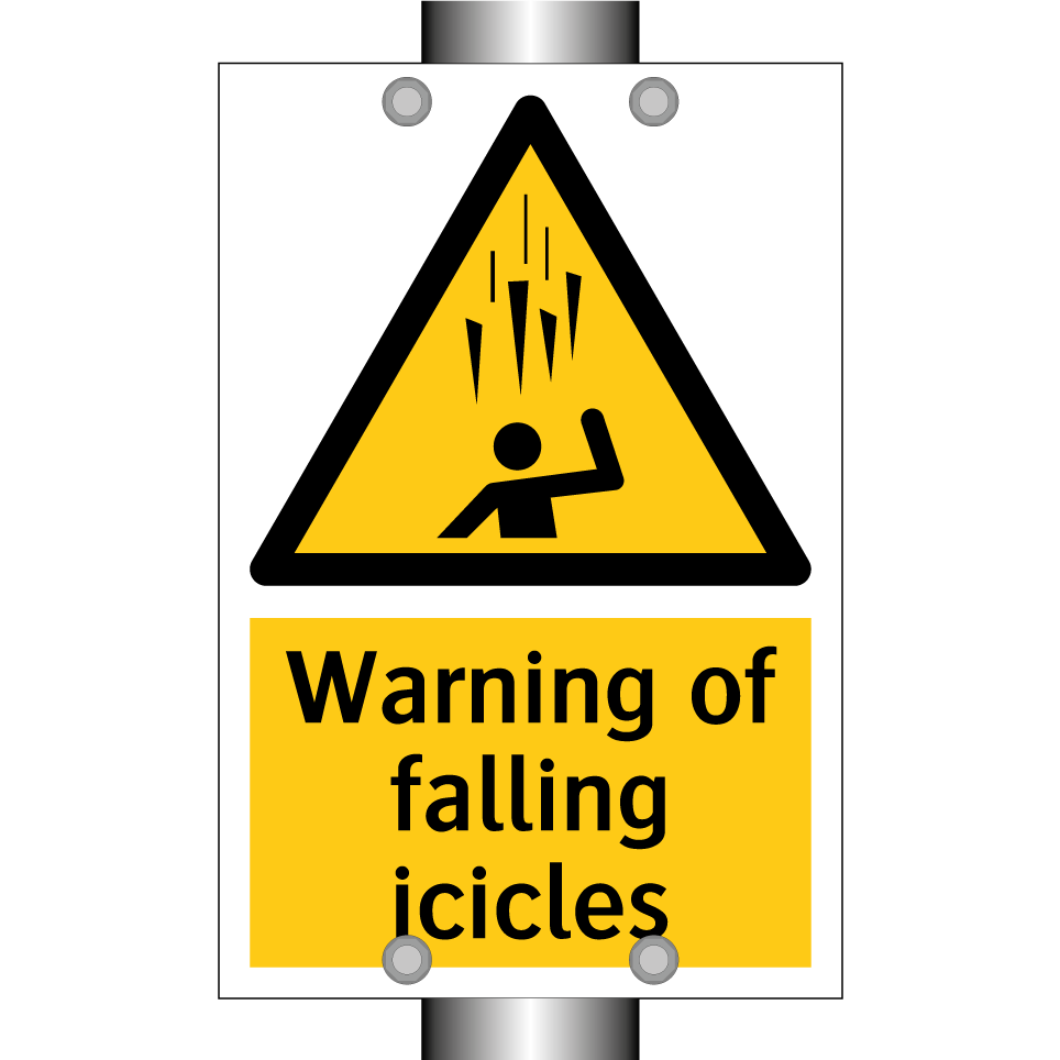 Warning of falling icicles