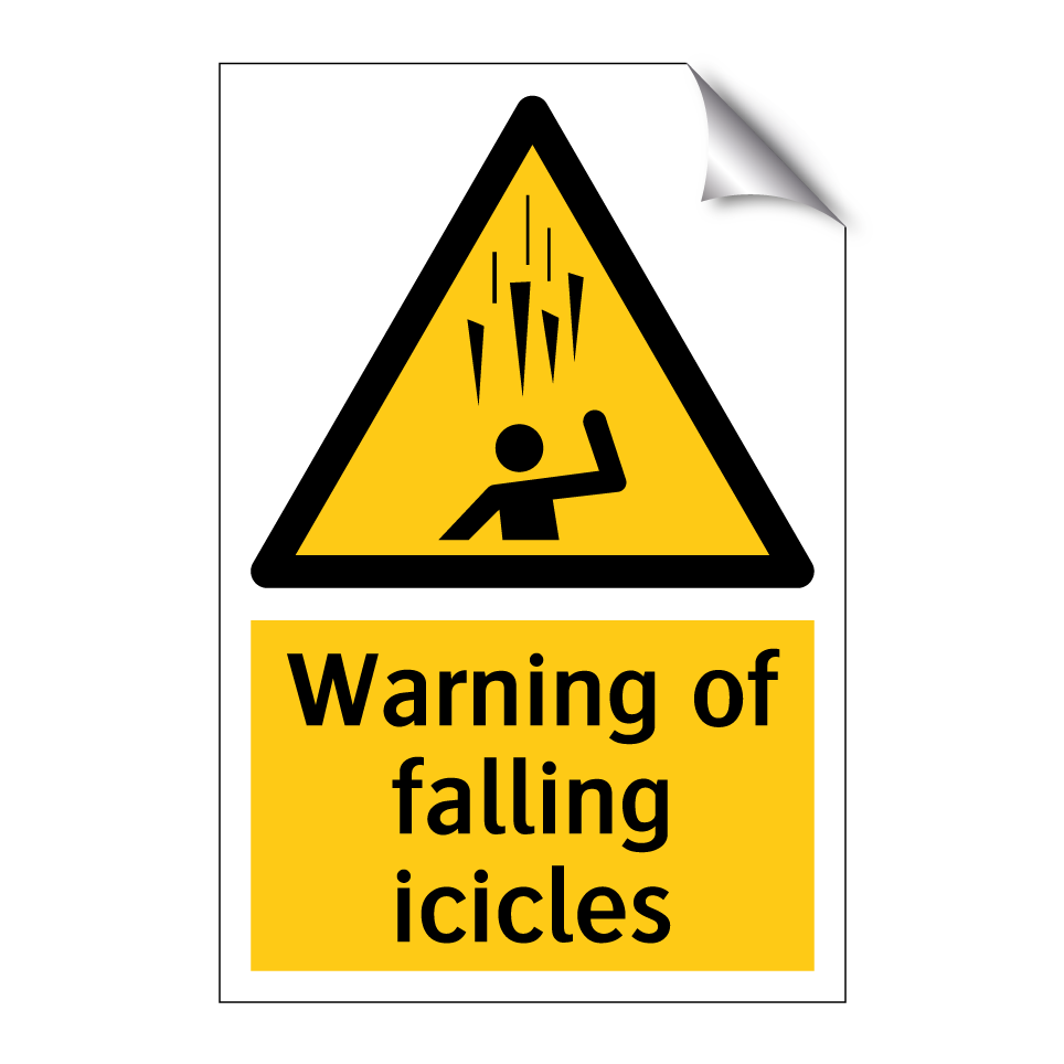 Warning of falling icicles