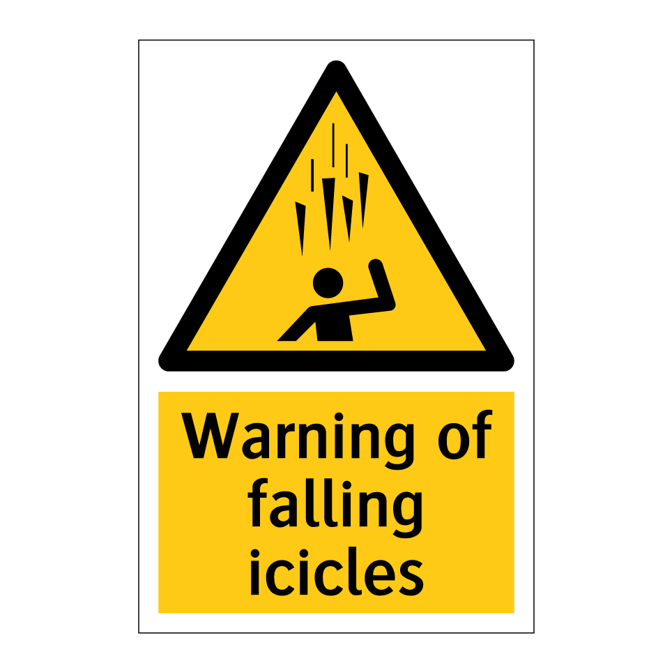 Warning of falling icicles