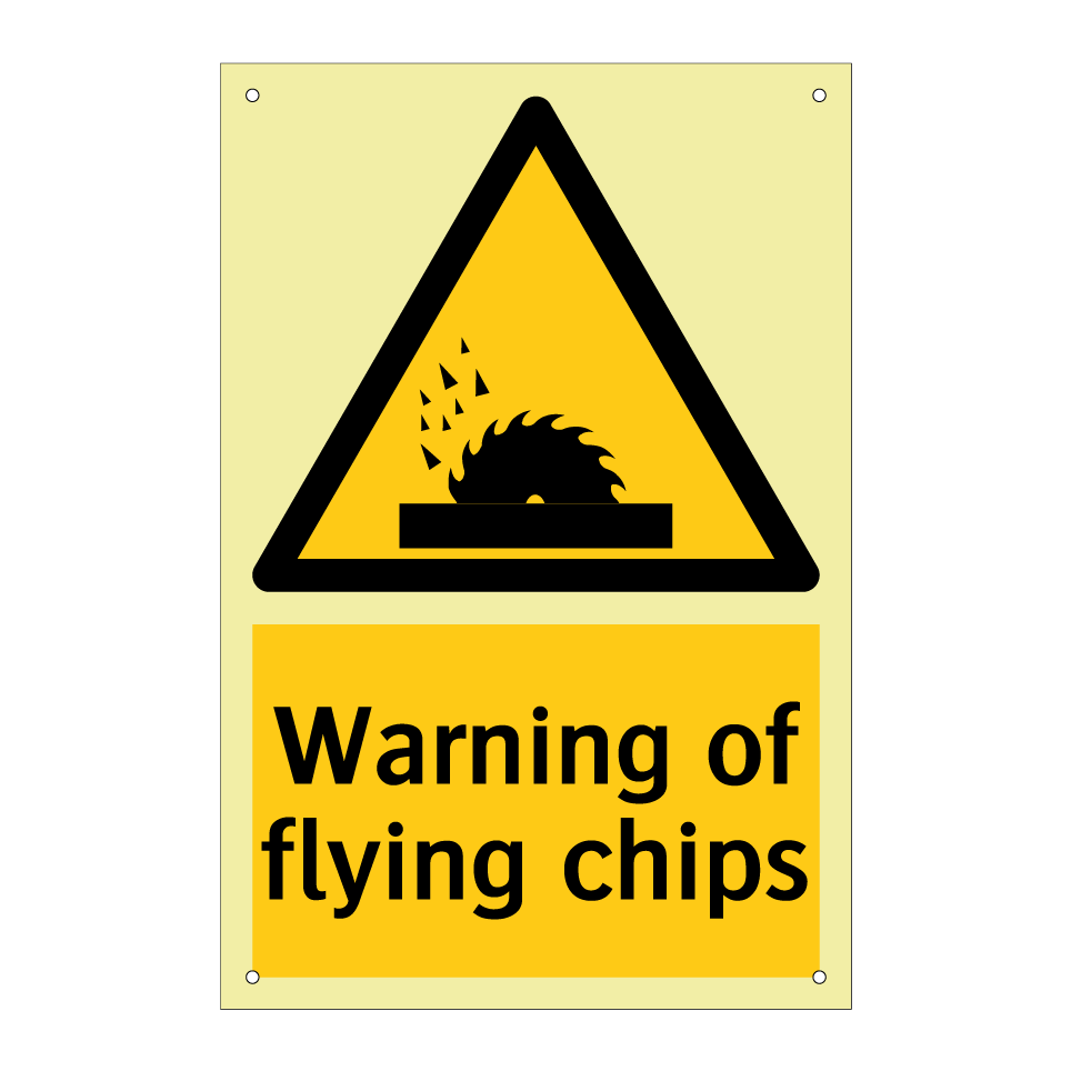 Warning of flying chips