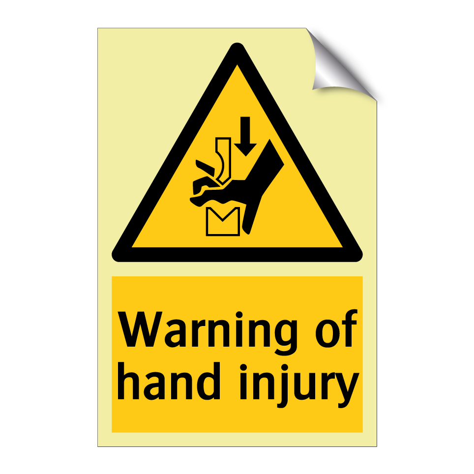 Warning of hand injury