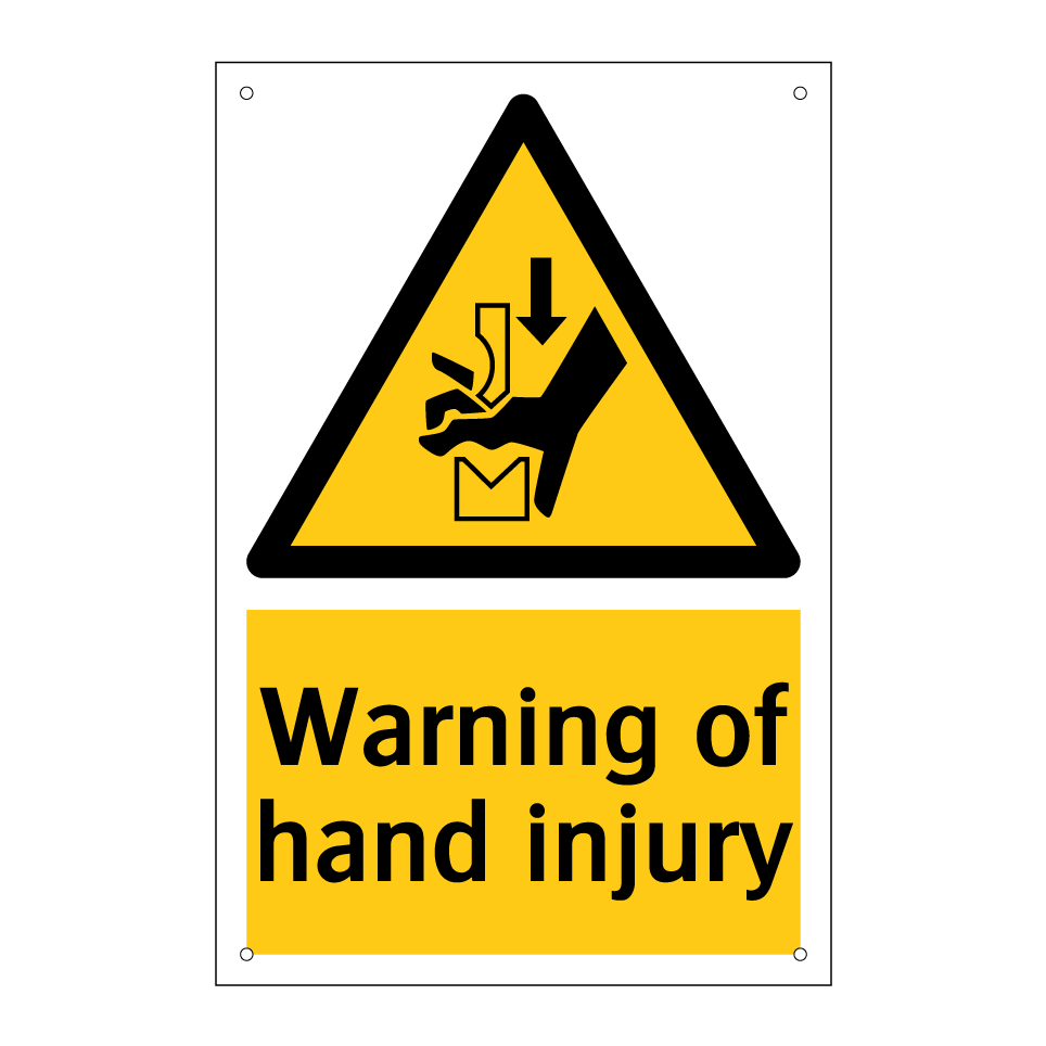 Warning of hand injury